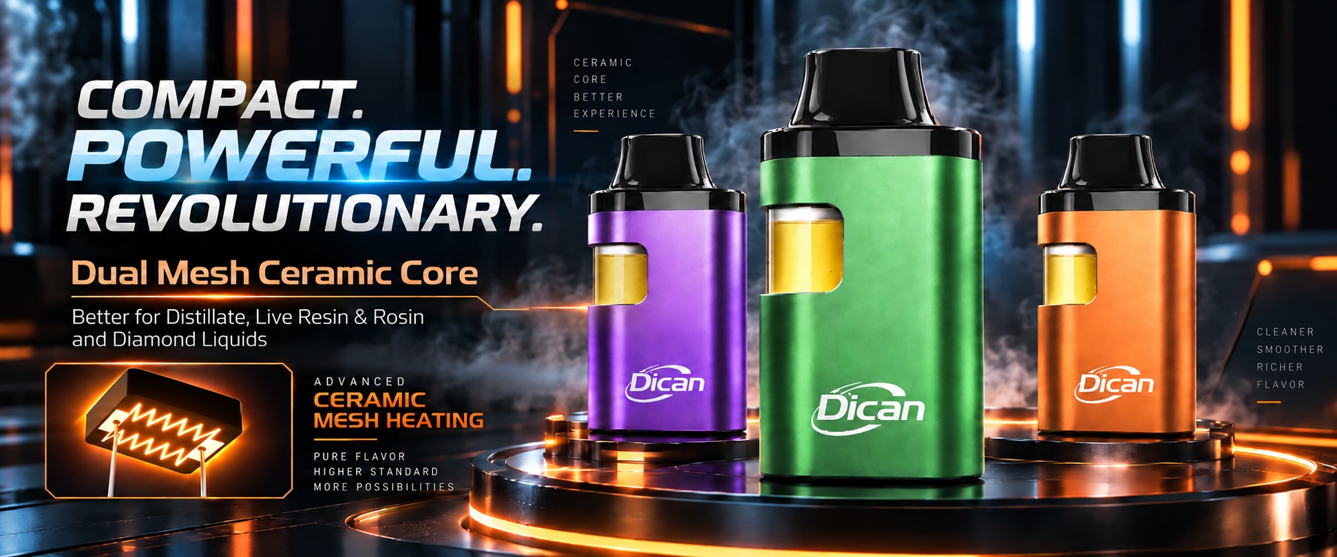Vape Teras Seramik Dwi Mesh untuk Minyak Ganja